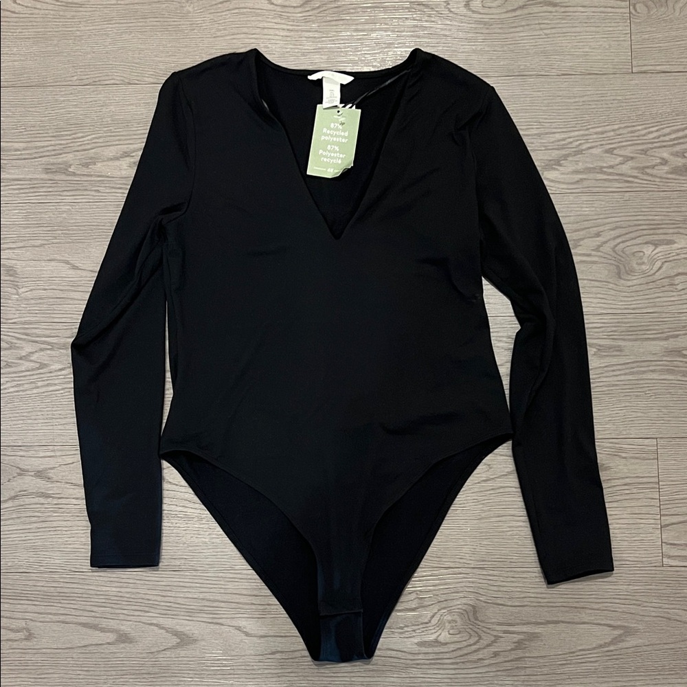 H&M Black Long Sleeve Bodysuit